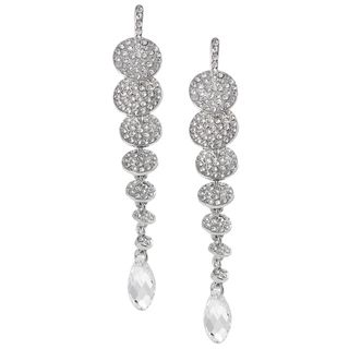 Journee Collection Silvertone Crystal Chandelier Earrings