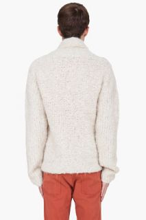 Ann Demeulemeester Ivory Mohair Alpaca Knit Sweater for men