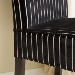 Black/ White Striped Rolled Back Dining Chairs (set of 2)