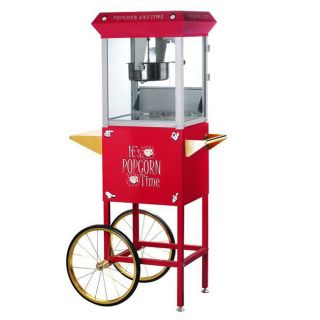 Popcorn Time Red 6 oz Antique Popcorn Machine and Cart Today $294.09