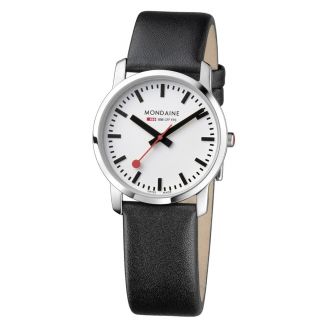Mondaine Womens Simply Elegant Stainless Steel White Dial Watch