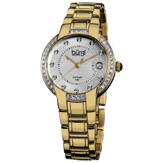 Burgi Womens Stainless Steel Diamond Date Bracelet Watch Today $149
