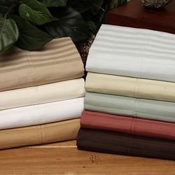 Wrinkle resistant 300 Thread Count Woven Stripe Cotton Sheet Set