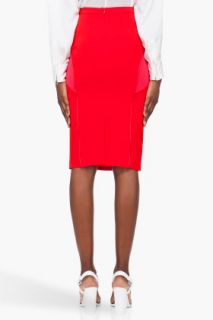 Under.Ligne Red Seamed Pencil Skirt for women