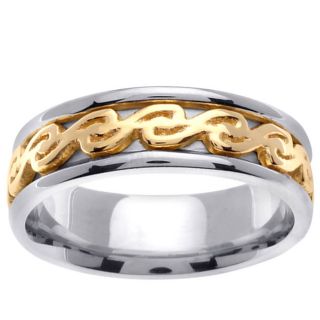 14k Two tone Gold Celtic Mens Wedding Band Today $554.99