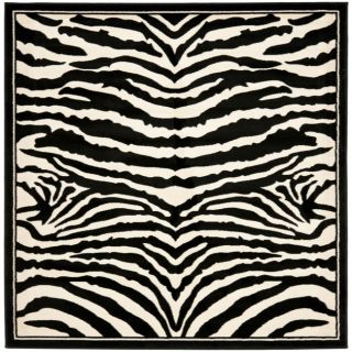 Lyndhurst Collection Zebra Black/ White Rug (7 Square) Today $159.89
