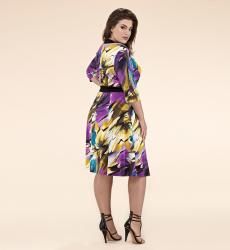 Kiyonna Womens Plus Size 3/4 sleeve Wrap Dress