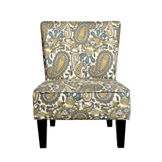 Portfolio Hali Gray Floral Paisley Armless Chair