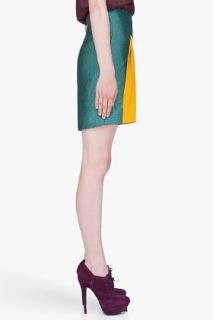 Hussein Chalayan Green Colorblock Skirt for women