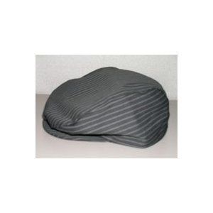 Gatsby Cap, Black Pinstripe, One Size, Adjustable Leather Slide, 25080