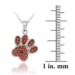 DB Designs Rose Gold over Sterling Champagne Diamond Paw Necklace