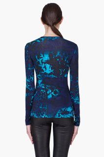 Edun Blue Giraffe Print T shirt for women