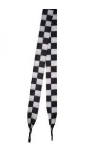 Foot Galaxy 45 Black and White Checkered Printed Shoe Laces Clothing