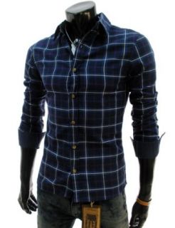 TheLees (JCS036) Mens Casual Slim Fit Long Sleeve Checker