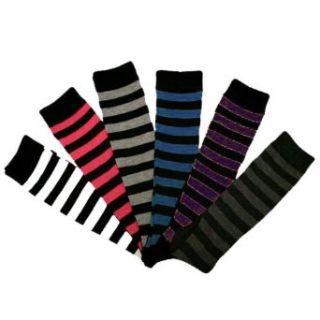 Multicolor Striped 6 Pack Knee High Socks Clothing