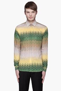Jonathan Saunders Green And Yellow Ombre Dot Lavers Shirt for men
