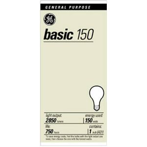 GE Lighting 41294 GE 150W Frosted Bulb, Pack of 24