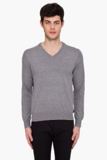 Paul Smith Jeans Grey V neck Sweater for men
