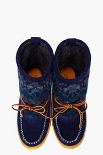 Yuketen Short Navy Winter Boots for men