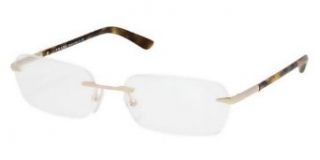 Prada Womens 55n Pale Gold Frame Rimless Eyeglasses, 54mm