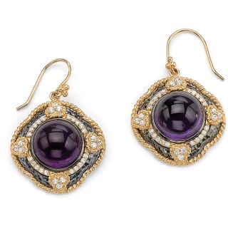 Isabella Collection Black Ruthenium Purple Glass and CZ Earrings MSRP