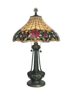 Dale Tiffany TT60581 Autumn Rose Table Lamp, Mica Bronze and Art Glass
