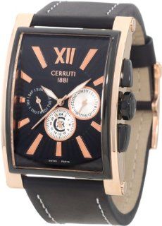 Cerruti 1881 Mens CRB006D222H Genova Black Dial Black Leather Watch