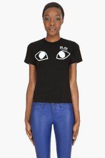 Comme Des Garçons Play  Black White Emblem Eyes T shirt for women