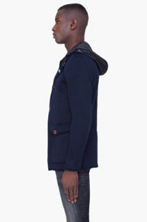G Star Navy Hooded Cl Legend Jacket for men