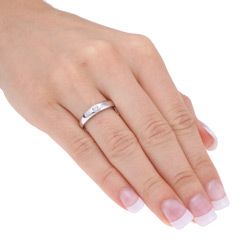 Miadora 10k White Gold and White Sapphire Ring