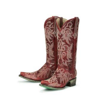 Ringo Boots Western Cowboy Leather 922 20T Womens Black/Red: Shoes