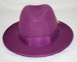 Ferrecci Mens Purple Wool Godfather Hat