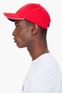 Moncler Red Logo Baseball Cap for men