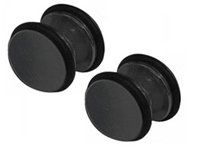 Magnetic Earrings Pair of Large Black Stainless Steel