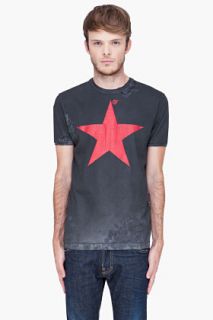 Dsquared2 Distressed Star Print T shirt for men
