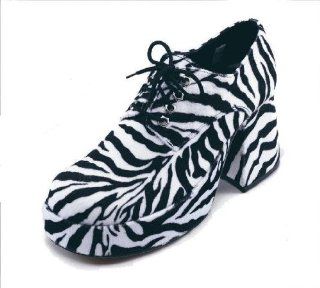 Pimp Zebra Print Platform Shoes Fancy Dress Size US 8 9