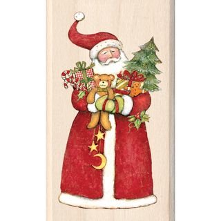 Inkadinkado Christmas Mounted Rubber Stamp Santa 1.75X3