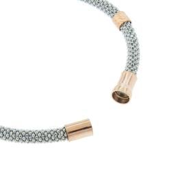 Eternally Haute Rose Gold over Silver Italian Magnet Clasp Bracelet