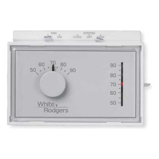White Rodgers 1F56N 444 Low V Thermostat, 1H, 1C, Horizontal, White