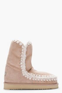 mou Taupe Handcrafted Shearling Eskimo Boots for women