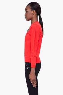 McQ Alexander McQueen Red Embroidered Broach Sweater for women
