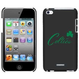 Boston Celtics   Text with Clover design on a Black iPod
