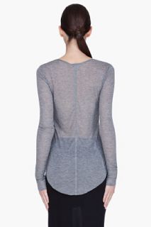 Helmut Heather Grey Ribbed Voltage Shirt for women