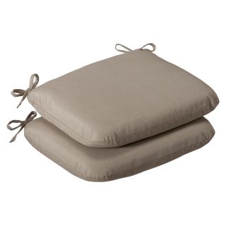 Pillow Perfect Outdoor Beige Solid Round Seat Cushion (Set of 2