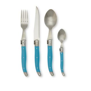 LeBrun Blue French Cutlery 24 piece Laguiole Set