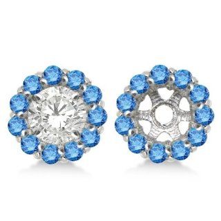 Fancy Blue Diamond Earring Jackets 14k White Gold (1.00ct): Jewelry