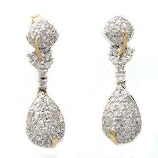 Beverly Hills Charm 14k Yellow Gold 1ct TDW Diamond Drop Earrings (H I