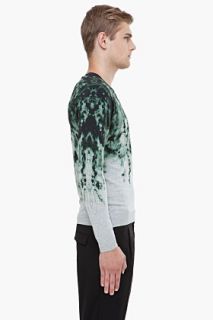 Alexander McQueen Green Leaf Print Sweater for men