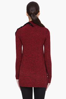 McQ Alexander McQueen Red & Black Wool Turtleneck for women