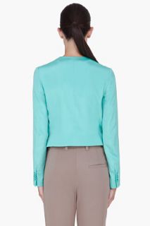 3.1 Phillip Lim Turquoise Cropped Silk Blazer for women